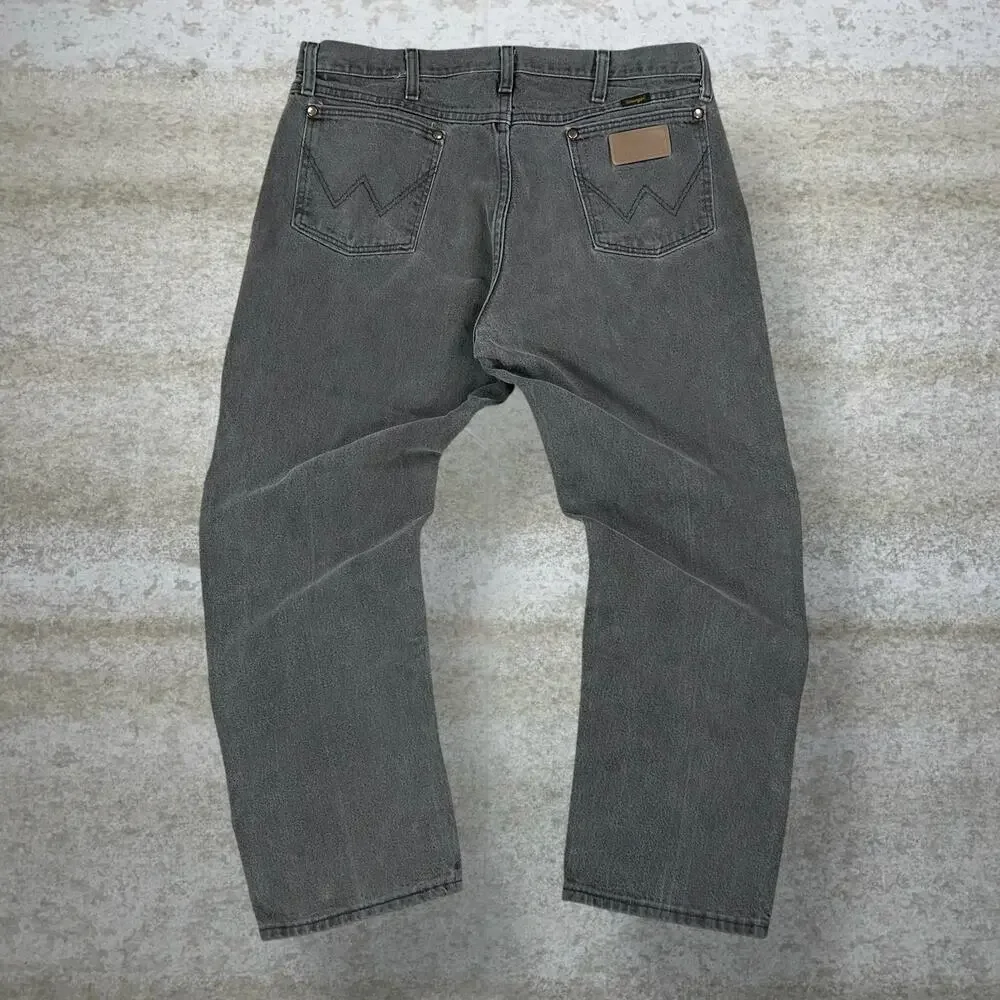 Vintage Y2K Wrangler Jeans 36x28 Relaxed Fit Faded Brown Wash Denim